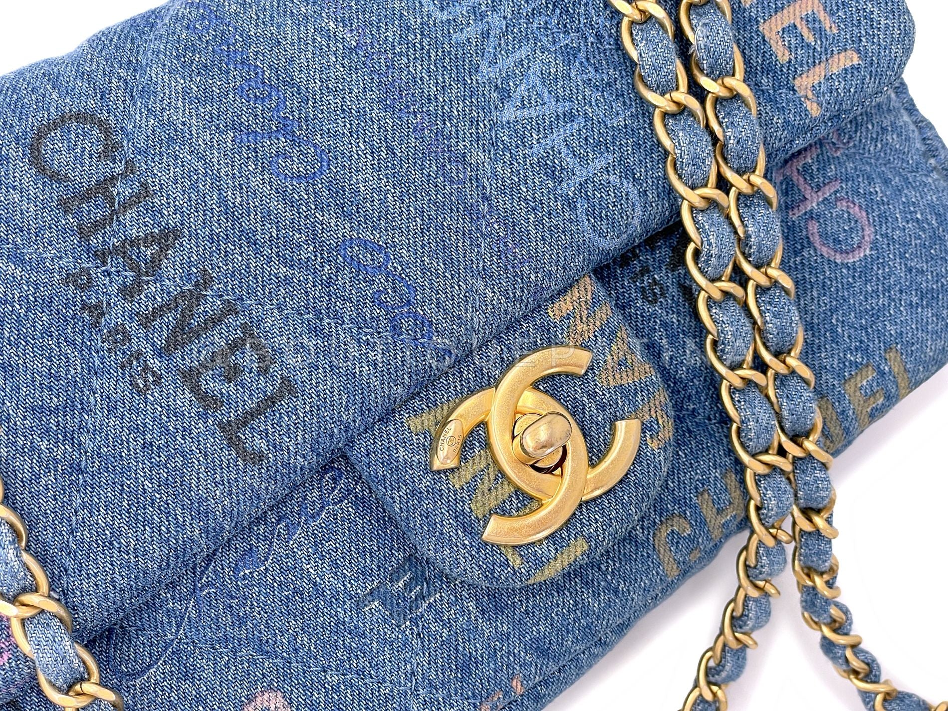 Chanel Blue Denim Mood Rectangular Mini Flap Bag GHW 00Q - Image 9