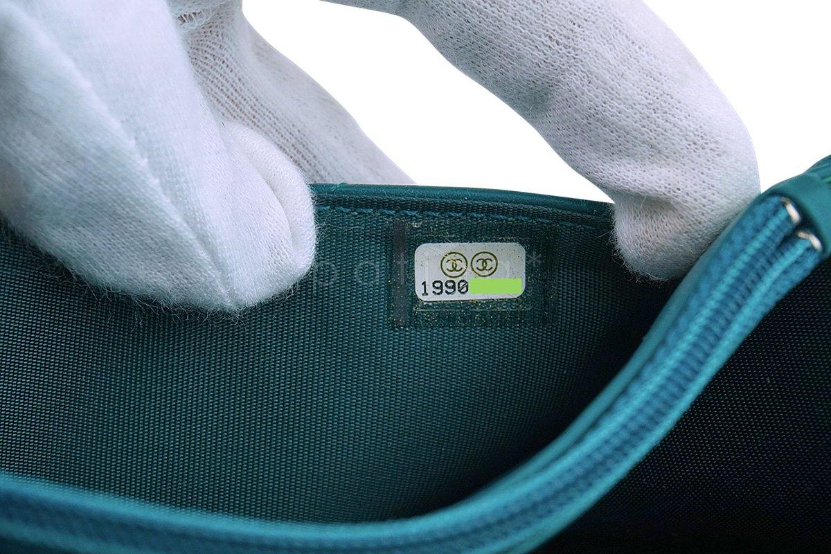Chanel Blue-Green Classic Quilted WOC Wallet on Chain Flap Bag - Image 12