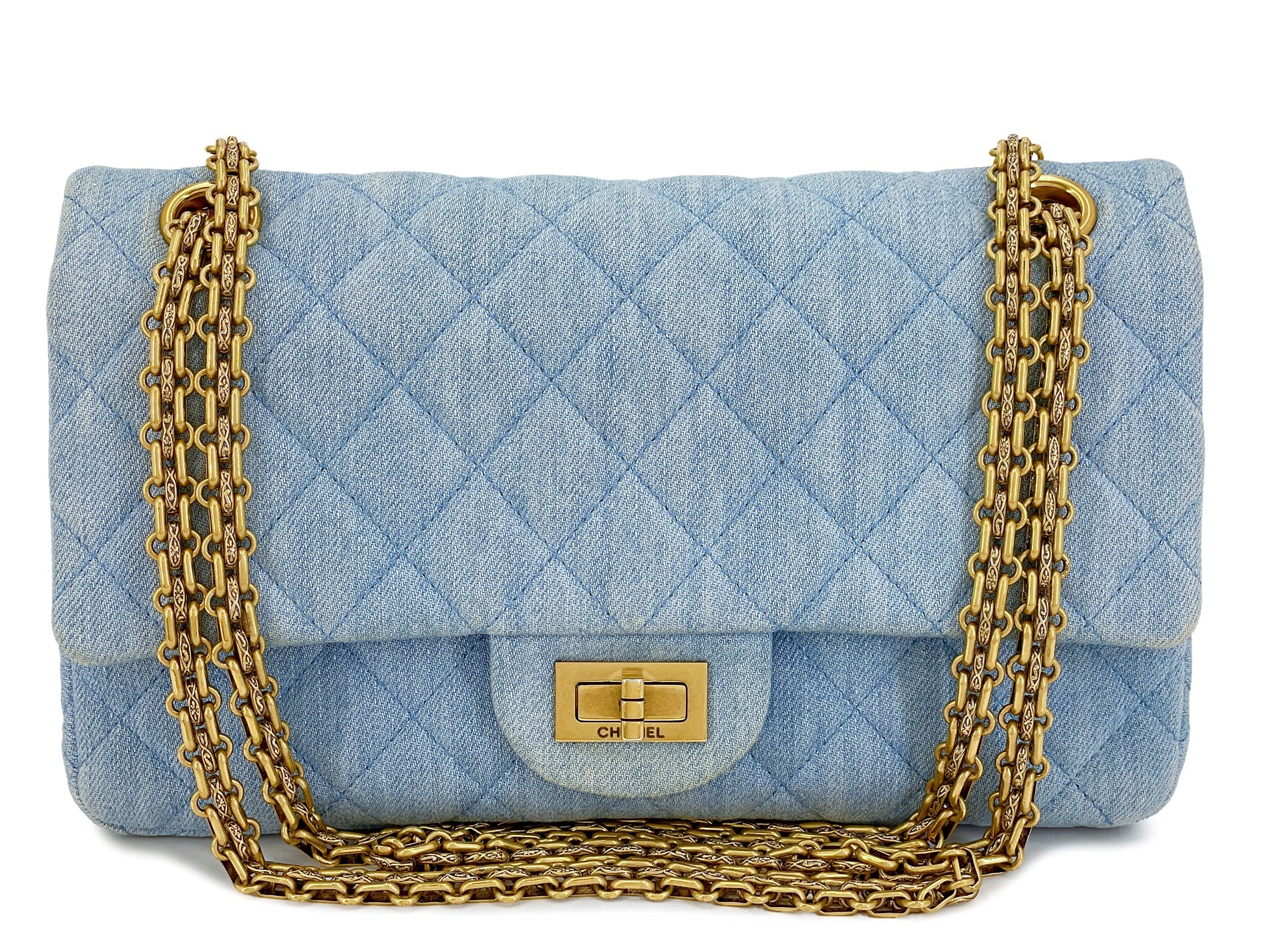 Chanel Blue Reissue Flap Bag 226 Double Flap 2.55 Medium-Large GHW 2016 TI8