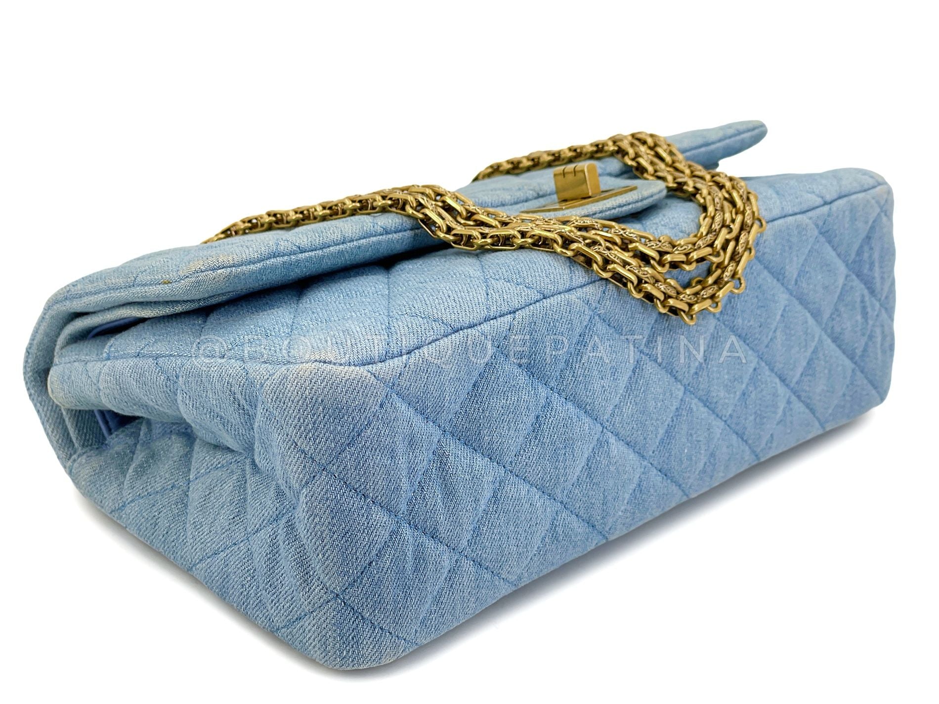 Chanel Blue Reissue Flap Bag 226 Double Flap 2.55 Medium-Large GHW 2016 TI8 - Image 7
