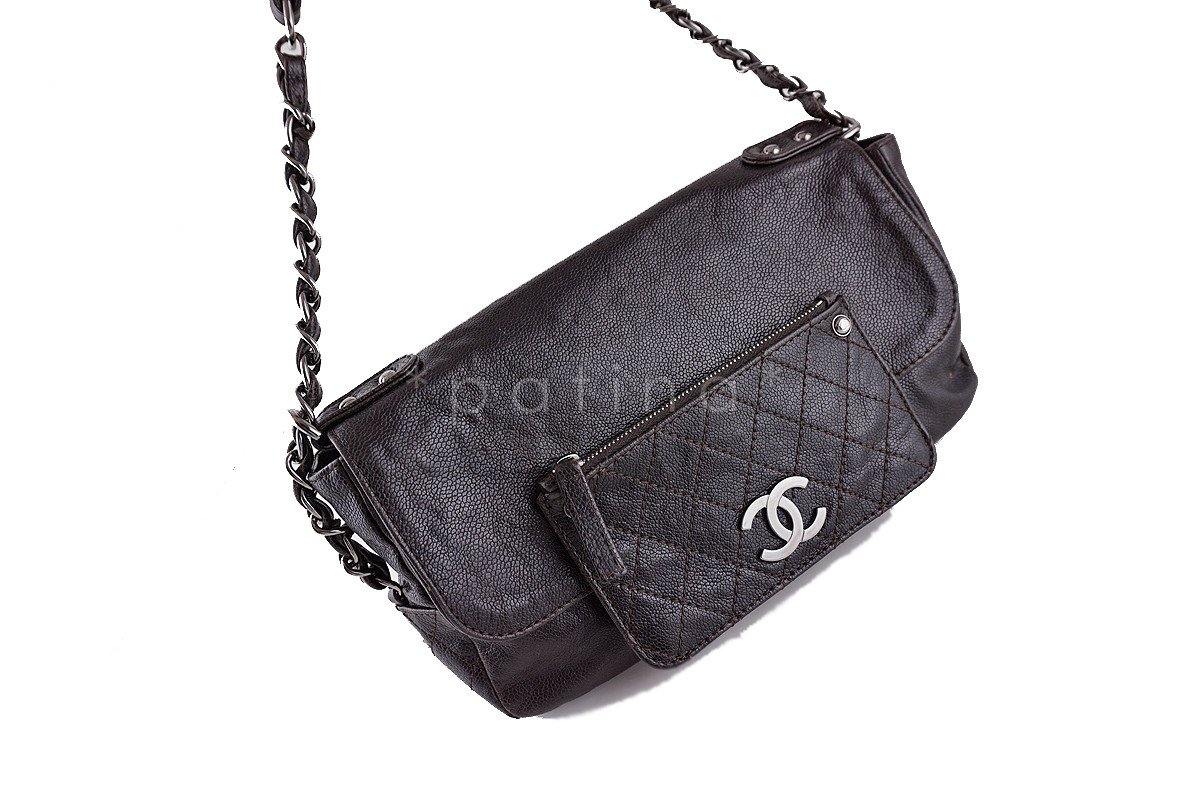 Chanel Brown Caviar Pocket in the City Classic Flap Bag - Image 2
