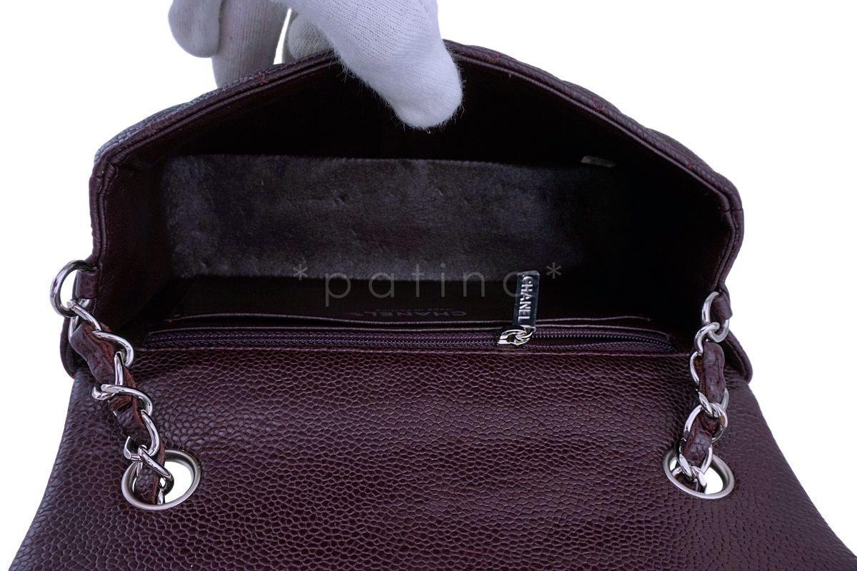 Chanel Burgundy Caviar Rectangular Classic Mini Flap Bag SHW - Image 9