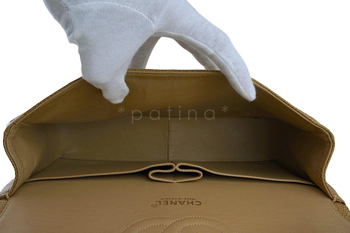 Chanel Camel Beige Caviar Medium Classic 2.55 Double Flap Bag GHW - Image 10