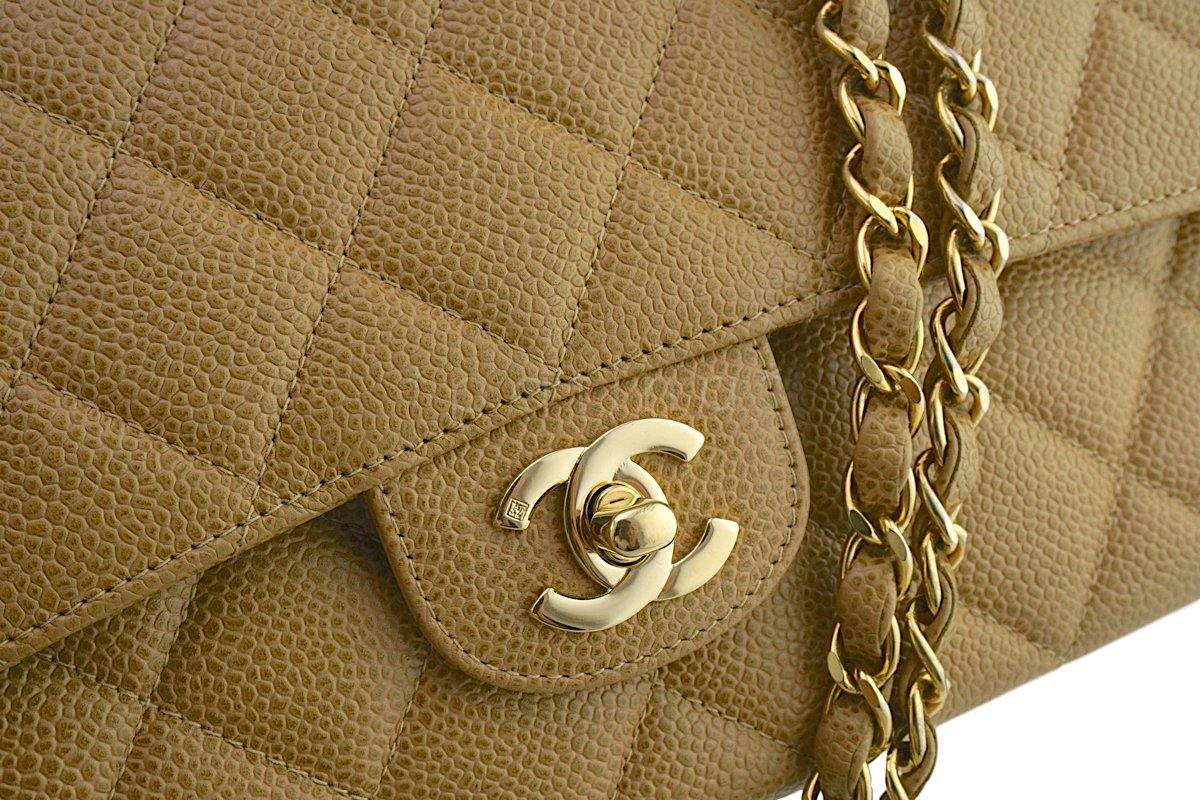 Chanel Camel Beige Caviar Medium Classic 2.55 Double Flap Bag GHW - Image 8