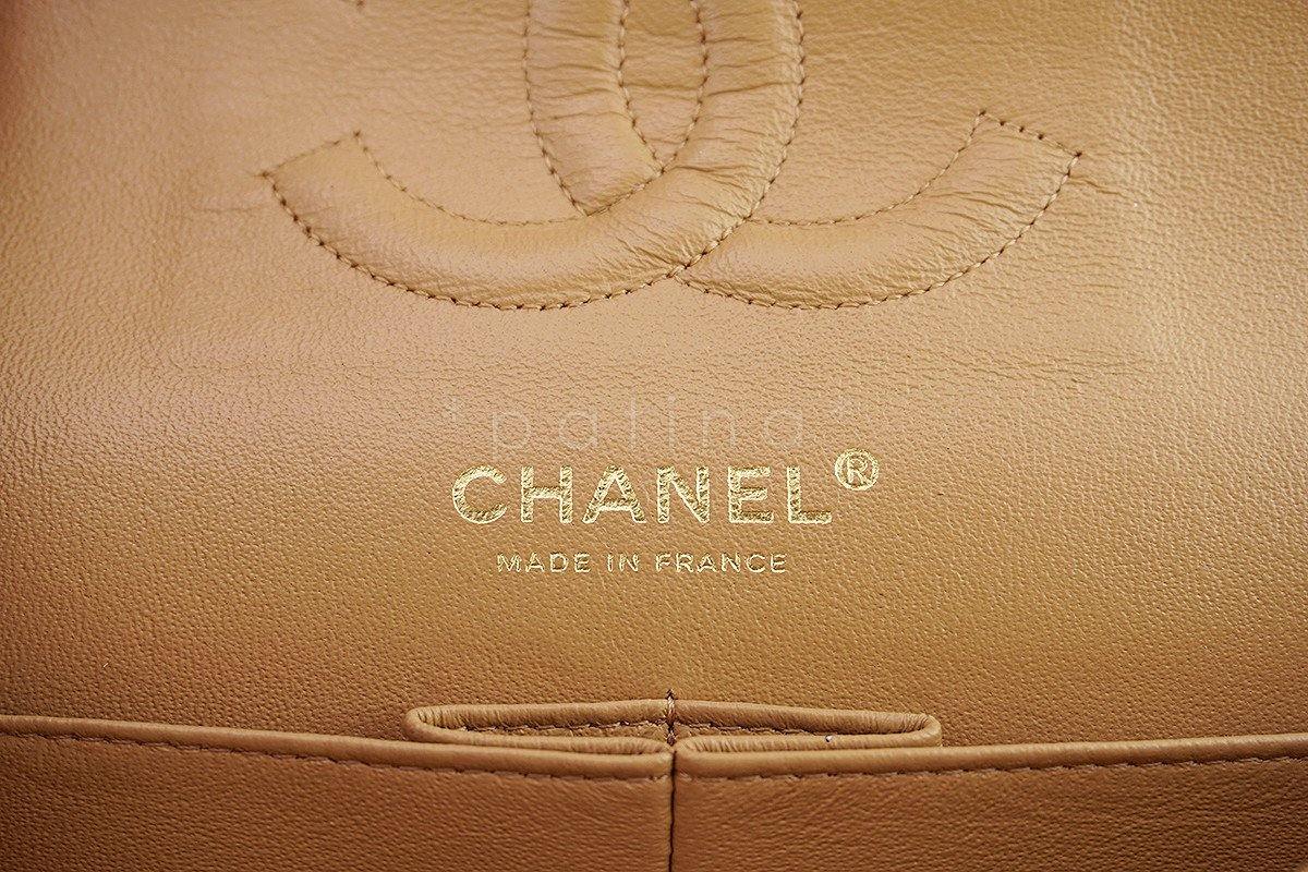 Chanel Camel Beige Caviar Medium Classic 2.55 Double Flap Bag GHW - Image 12