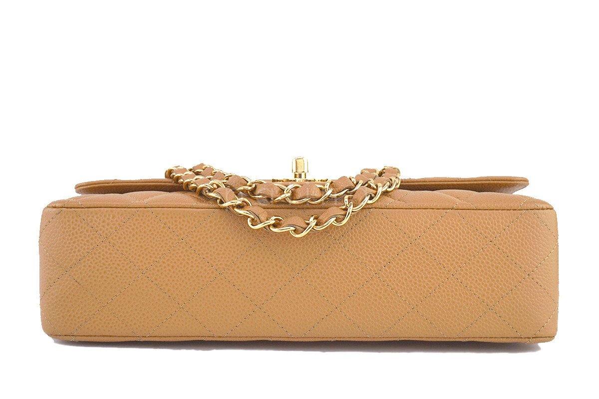 Chanel Camel Beige Caviar Medium Classic 2.55 Double Flap Bag GHW - Image 6