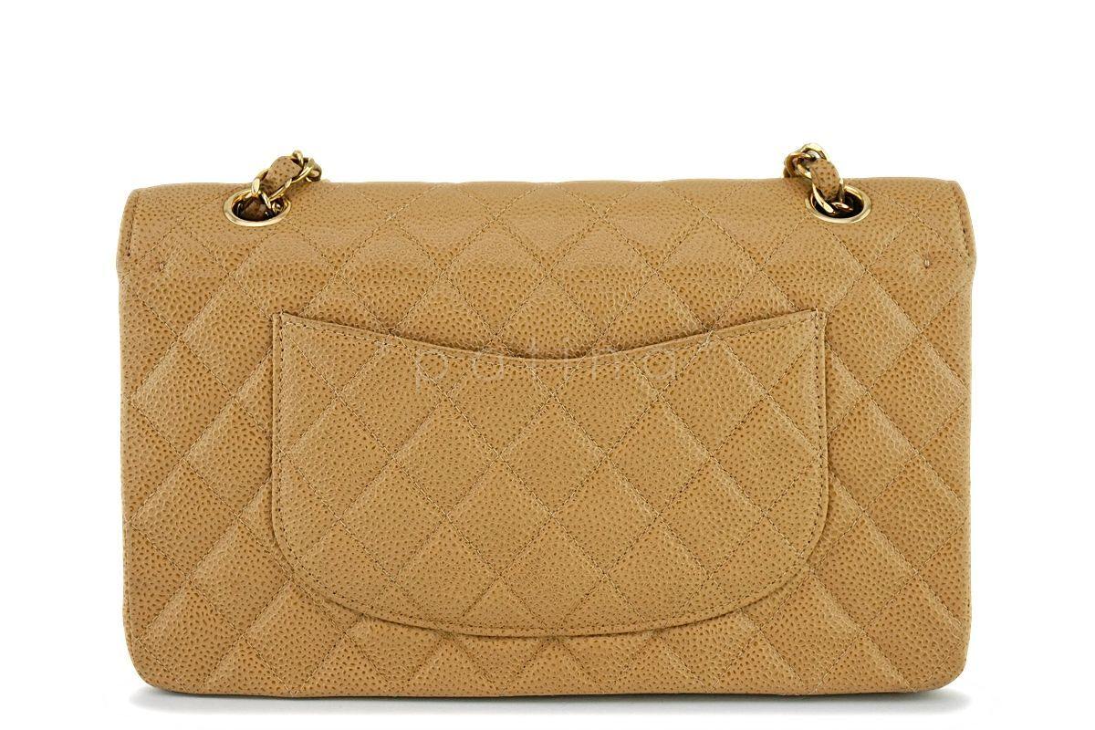 Chanel Camel Beige Caviar Medium Classic Double Flap Bag 24k GHW - Image 5