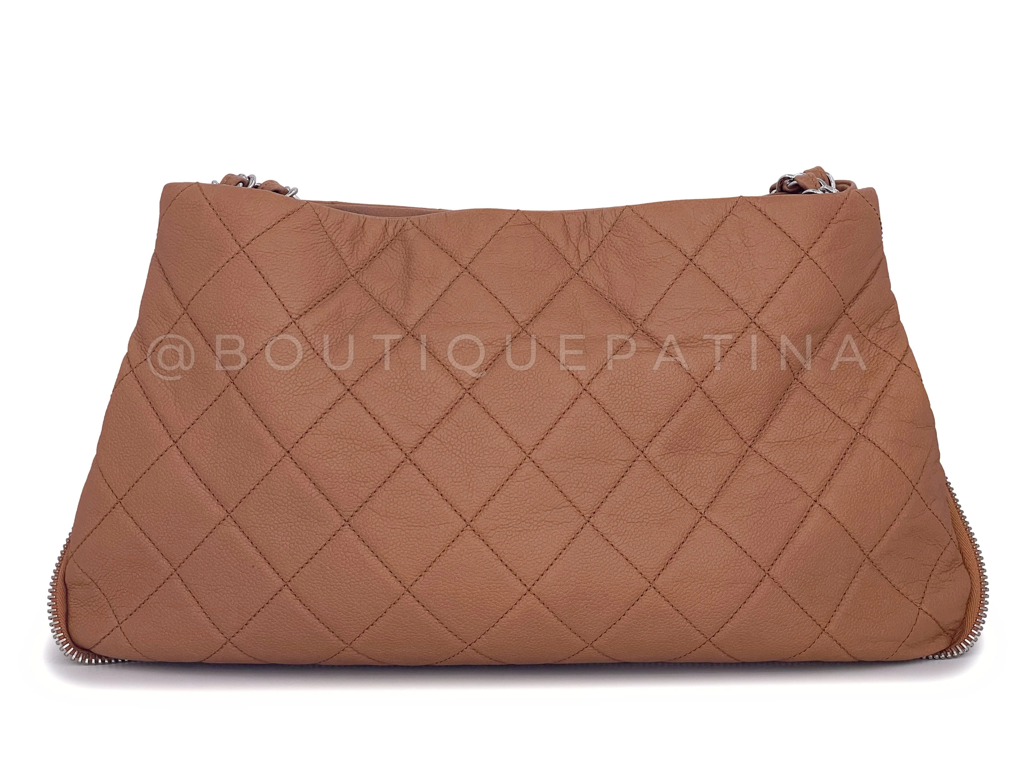 Chanel Caramel Beige-Brown Caviar Large Timeless Shopper Tote Bag SHW - Image 6