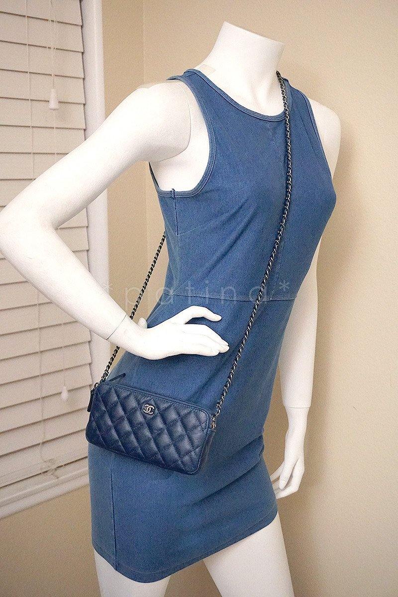 Chanel Caviar Blue Mini Camera Case Wallet on Chain WOC Bag - Image 14