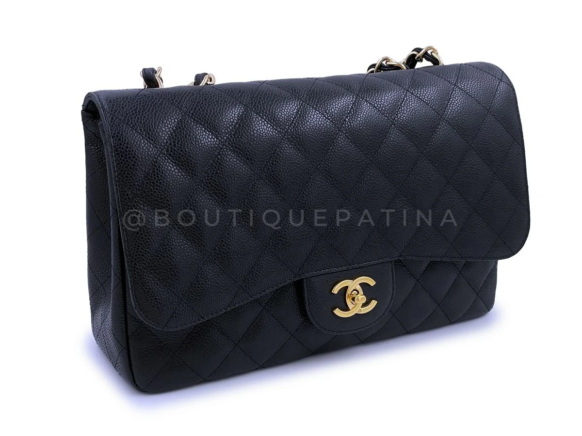 Chanel Caviar Jumbo Classic Flap Bag Single Black GHW - Image 3