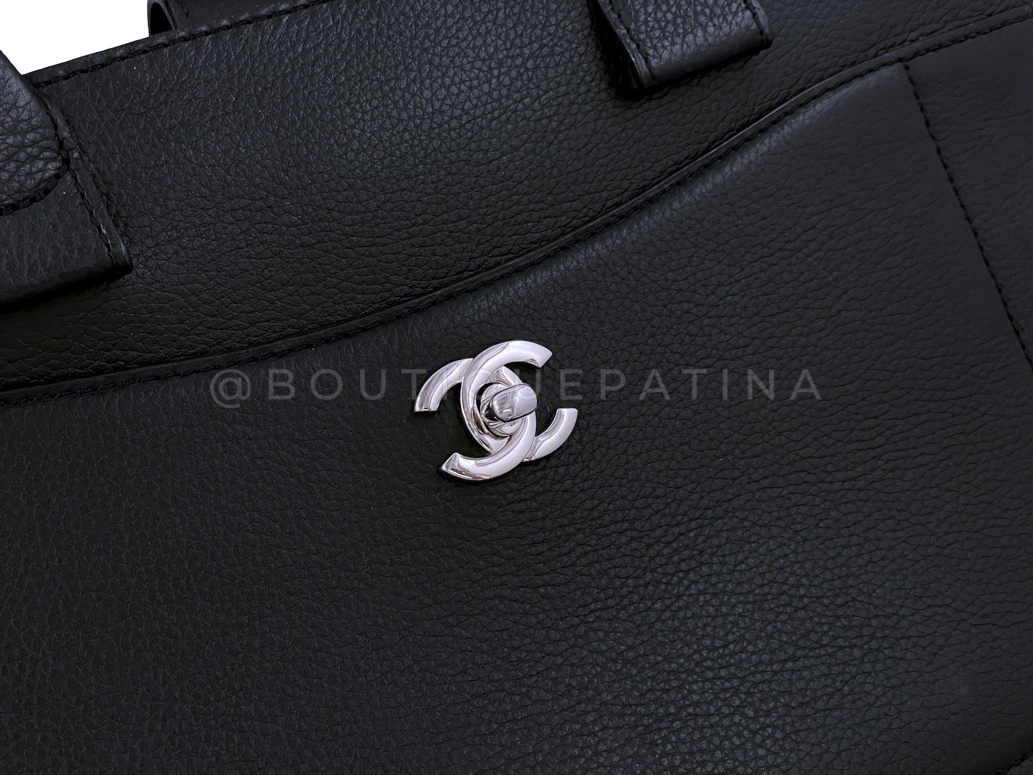Chanel Black Calfskin Neo Executive Shopper Tote Bag w Strap Caviar - Image 8