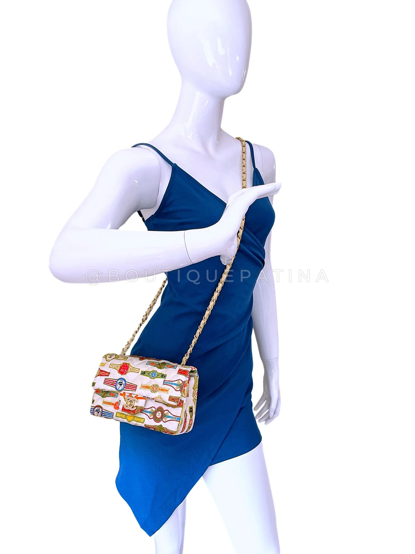 Chanel Coco Cuba Mini Flap Bag 17C Multicolor Print Rectangular GHW P7V - Image 14