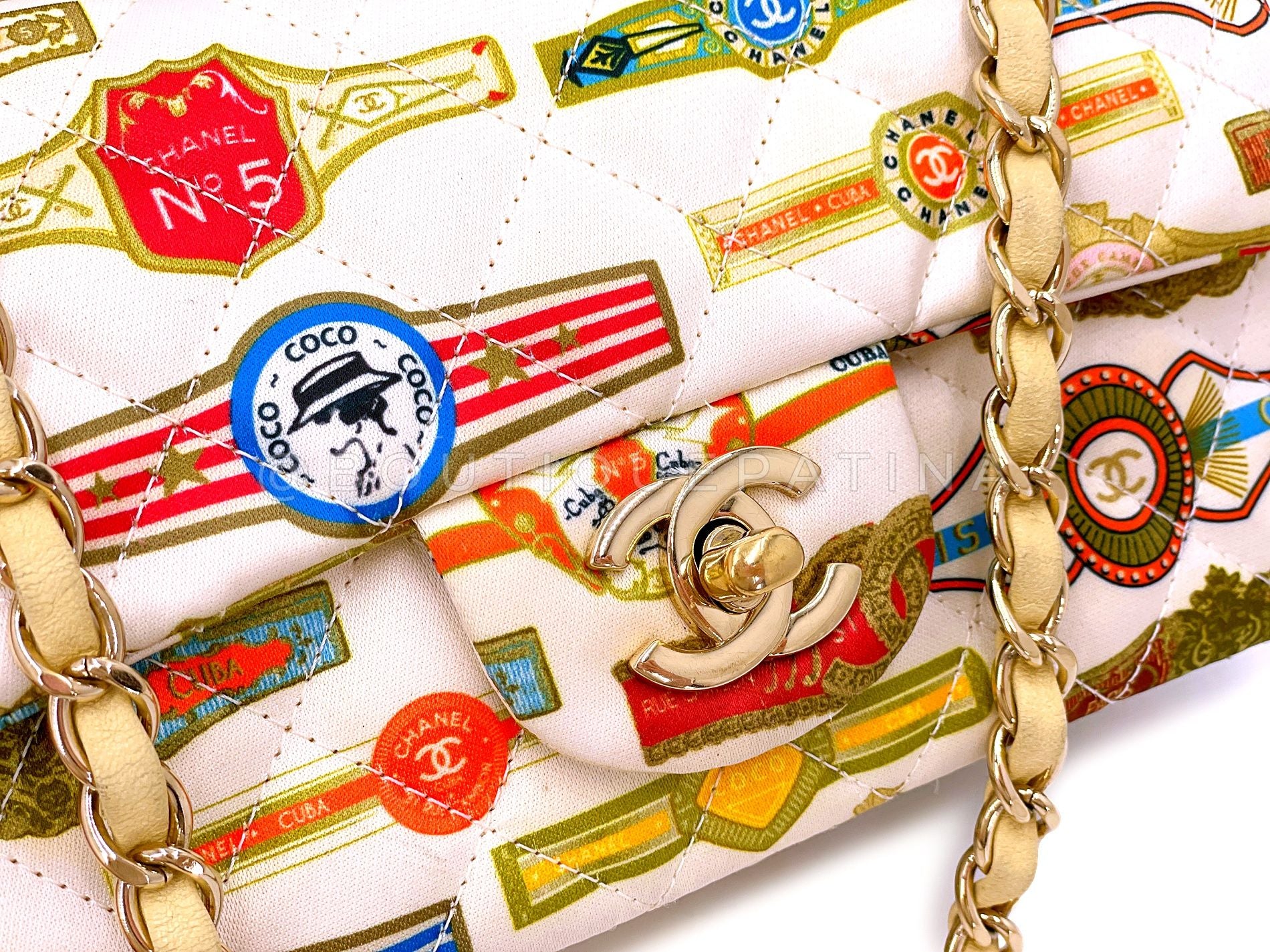 Chanel Coco Cuba Mini Flap Bag 17C Multicolor Print Rectangular GHW P7V - Image 8