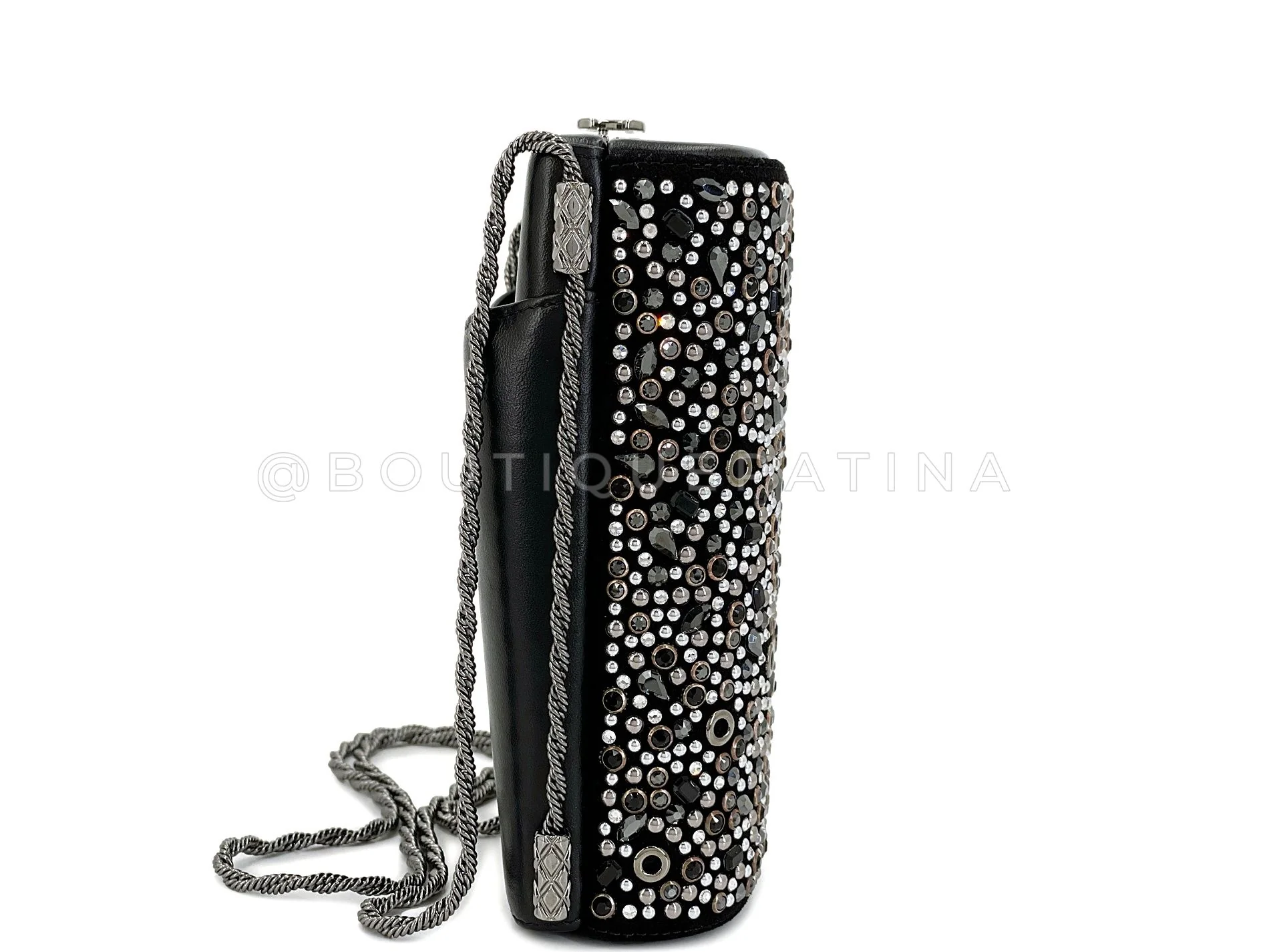 Chanel Crystal Studded Minaudière Evening Clutch Crossbody 19B Bag - Image 3