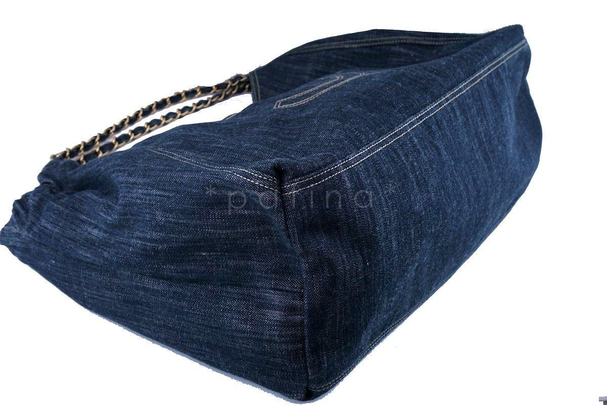 Chanel Dark Blue Denim XL Giant Coco Cabas Tote Bag - Image 6