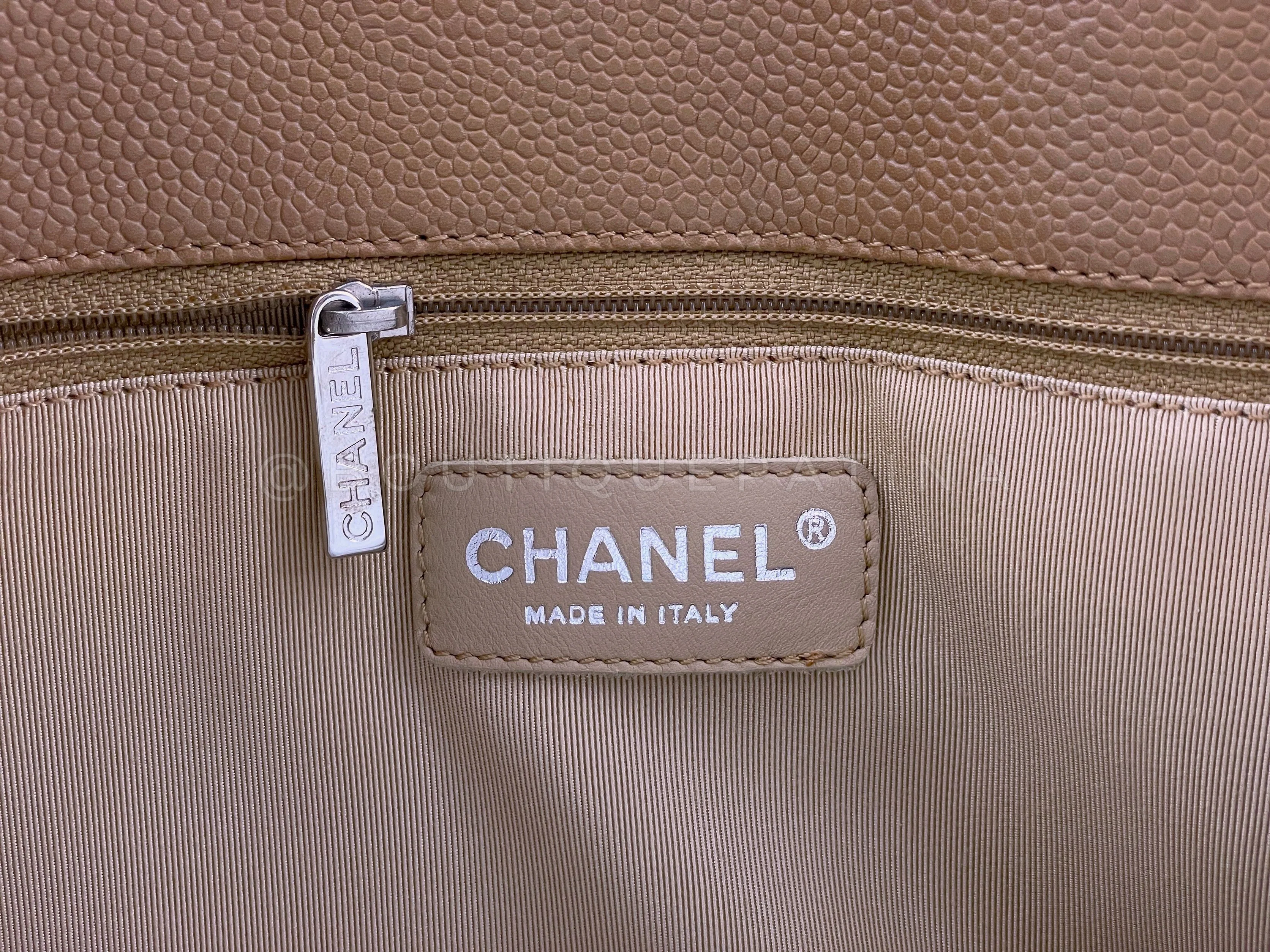 Chanel Dark Camel Beige Caviar GST Grand Shopper Tote Bag SHW - Image 10