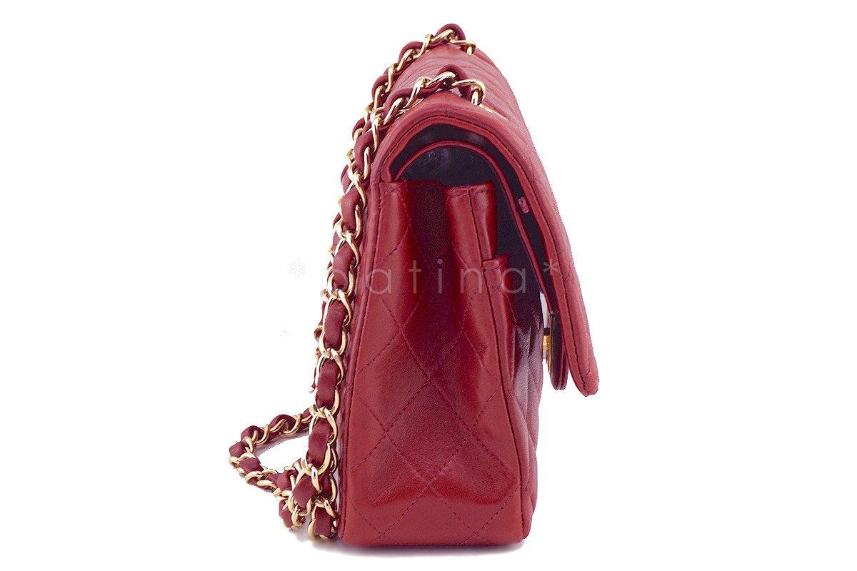 Chanel Dark Red Lambskin Medium-Large Classic 2.55 Double Flap Bag - Image 3