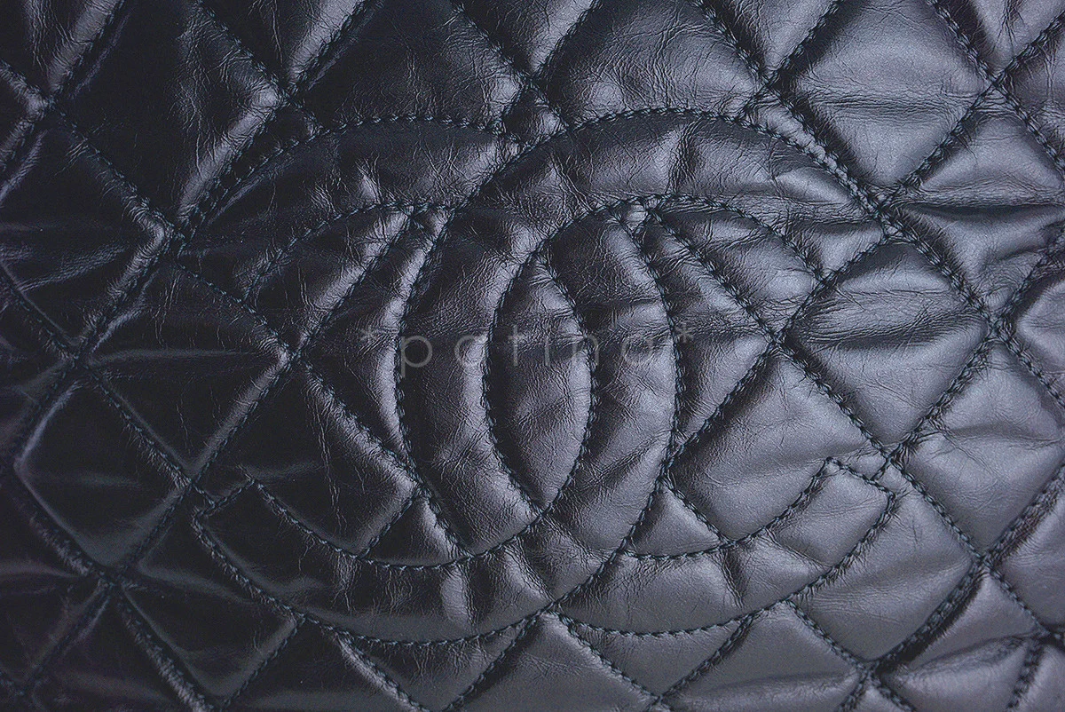 Chanel Dark Silver Timeless Chain Around Grand Shopping Tote GST Bag - Image 7
