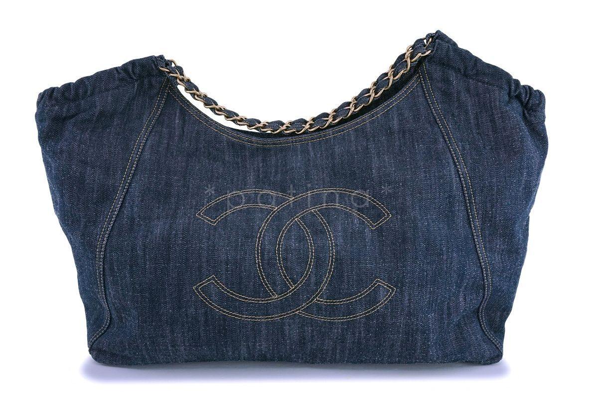 Chanel Denim Coco Cabas Canvas Tote Bag 6Q8 6Q8 - Image 2
