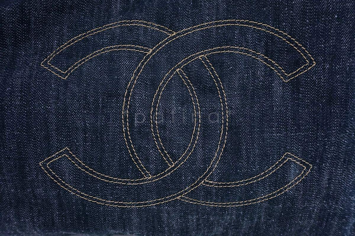 Chanel Denim Coco Cabas Canvas Tote Bag 6Q8 6Q8 - Image 8