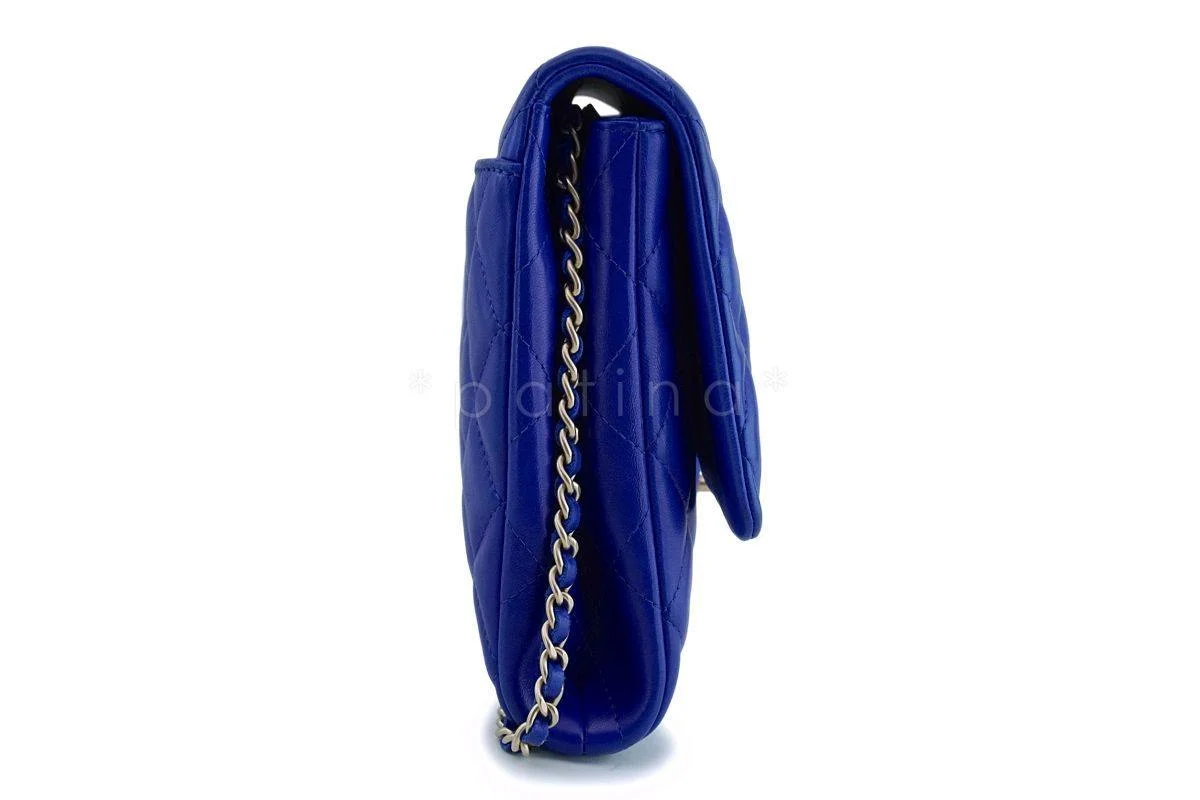 Chanel Electric Blue Roi Quilted Classic Clutch with Chain Flap Bag GHW - Image 4