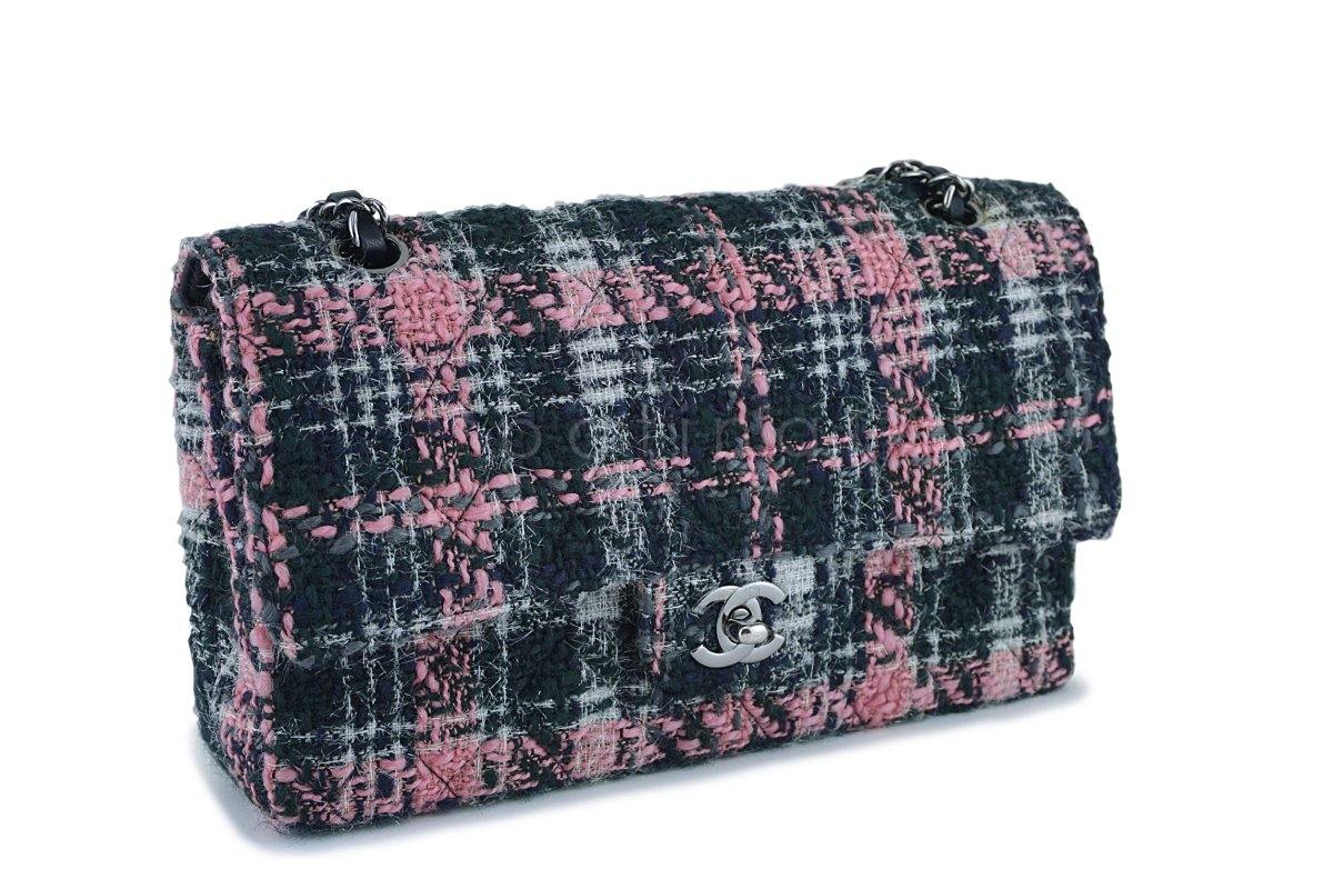 Chanel Gray Pink Tweed Medium Classic 2.55 Double Flap Bag - Image 3