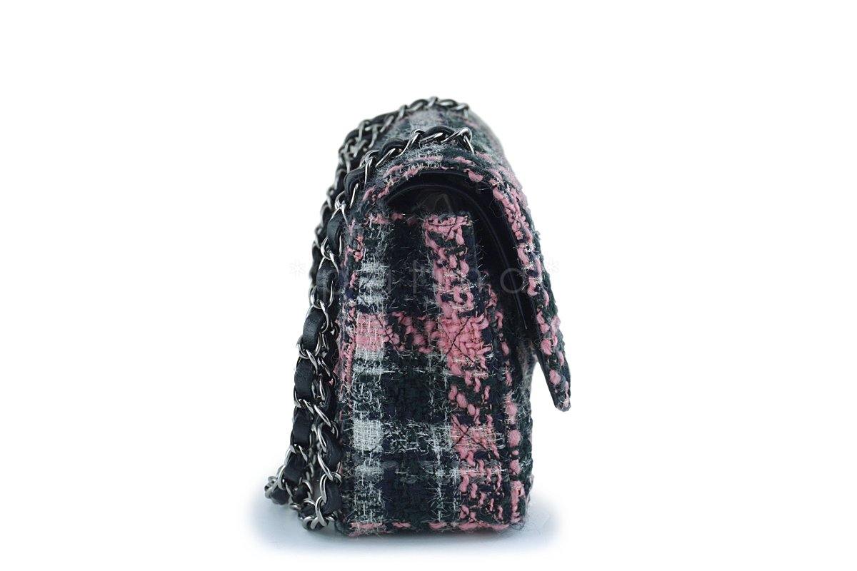 Chanel Gray Pink Tweed Medium Classic 2.55 Double Flap Bag - Image 4