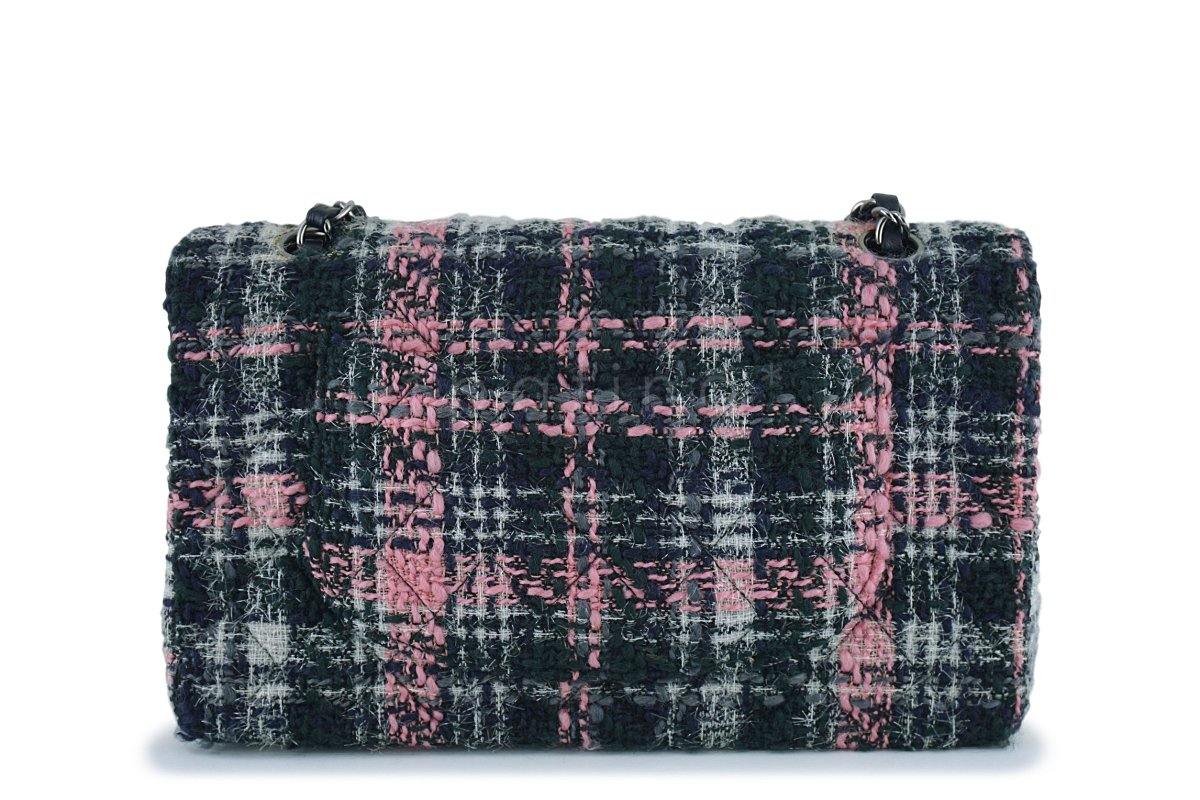 Chanel Gray Pink Tweed Medium Classic 2.55 Double Flap Bag - Image 5