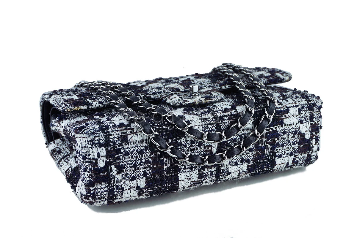Chanel Gray Tweed Medium Classic 2.55 Double Flap Bag - Image 7