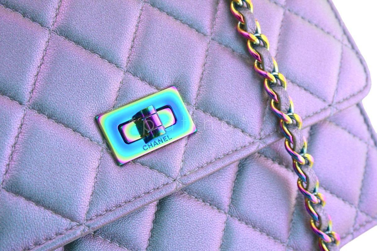 Chanel Iridescent Purple Mermaid Reissue Wallet on Chain WOC Mini Bag - Image 10