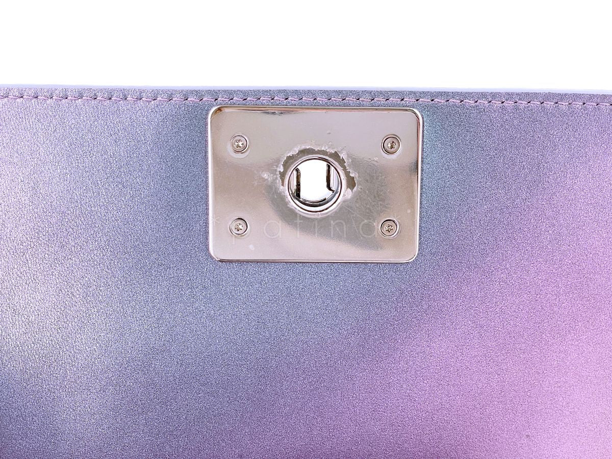 Chanel Iridescent Purple Mermaid Small Water Boy Flap Bag - Image 11