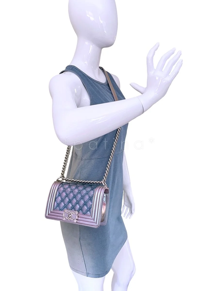 Chanel Iridescent Purple Mermaid Small Water Boy Flap Bag - Image 16