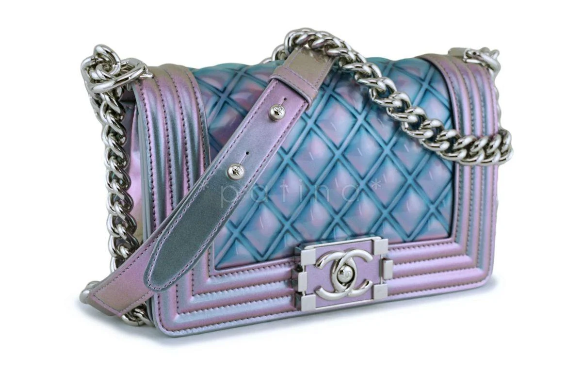 Chanel Iridescent Purple Mermaid Small Water Boy Flap Bag - Image 2