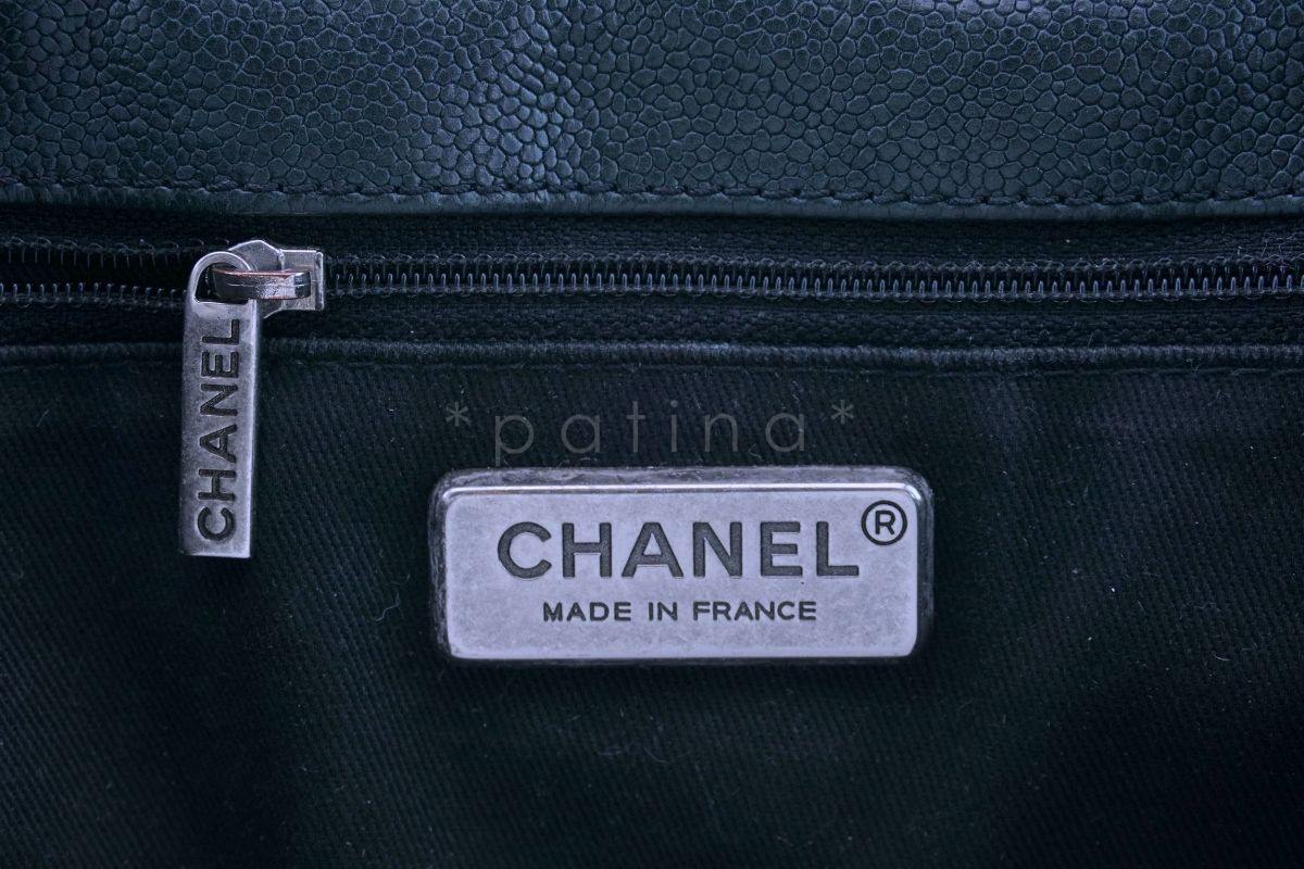 Chanel Black Distressed Caviar Outdoor Ligne Flap Bag RHW - Image 11