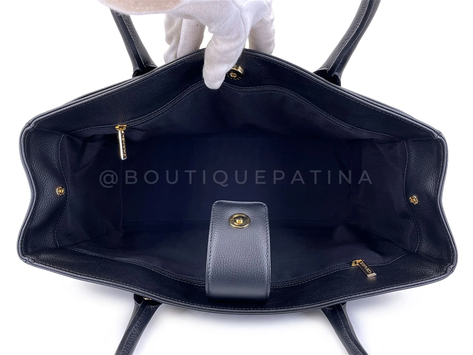 Chanel 2012 Large Black Executive Cerf Shopper Tote Bag GHW YUP - Image 10