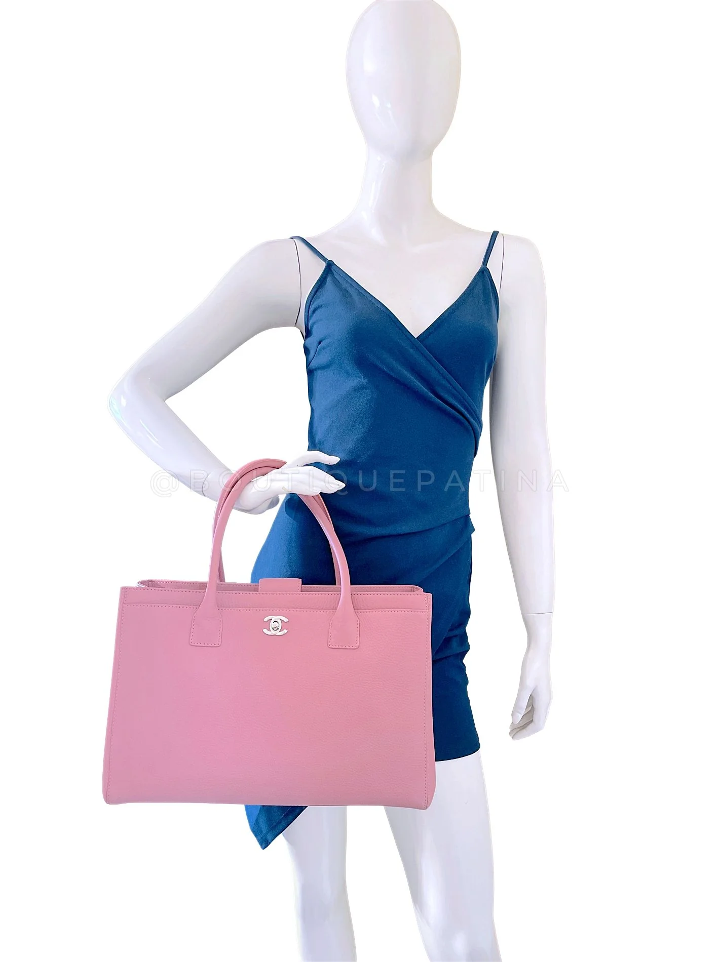 Chanel 2014 Large Pink Executive Cerf Shopper Tote Bag SHW - Image 18