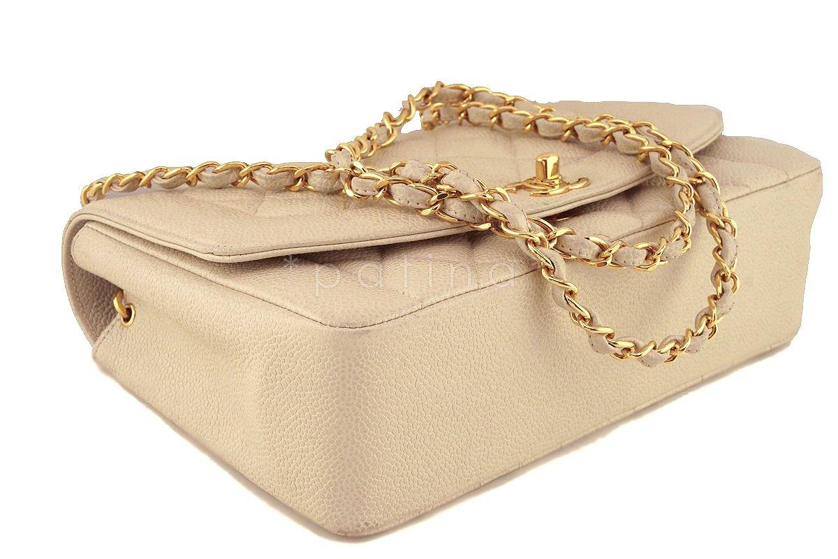 Chanel Light Beige Caviar Vintage Quilted Classic "Diana" Flap Bag - Image 6