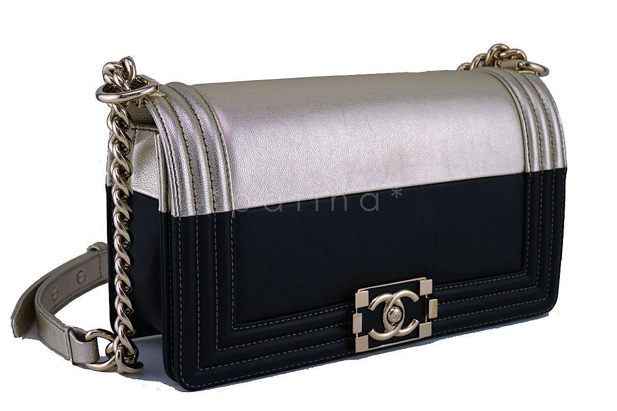 Chanel Limited Black/Gold Le Boy Classic Flap, Medium Bag - Image 3