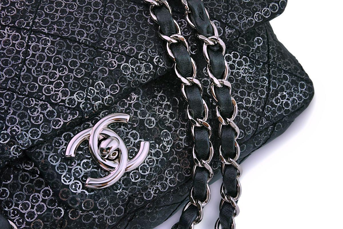 Chanel Limited Black Sequin-Mesh Quilted Classic Flap Bag - Image 8