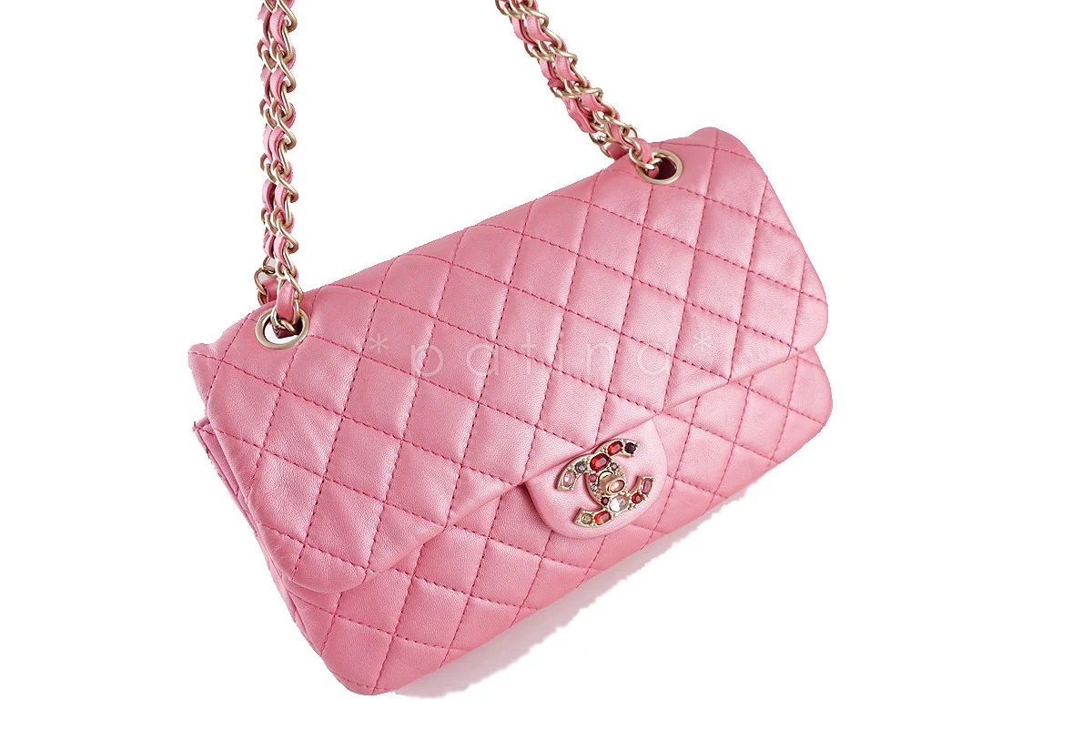 Chanel Limited Pearl Pink Precious Jewel Classic Flap Bag J38 - Image 2