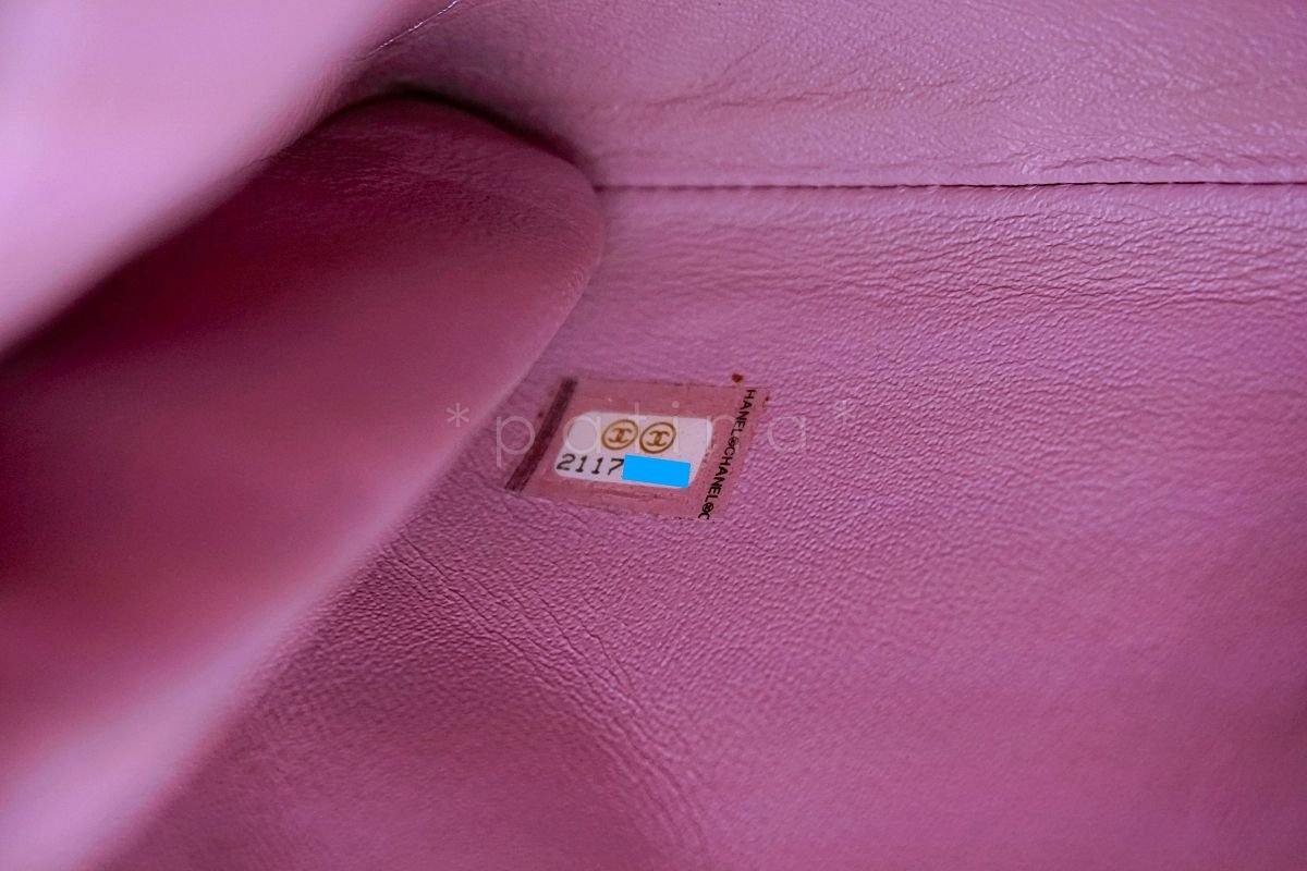 Chanel Mauve Pink-Violet Caviar Classic Timeless Clutch Flap w Chain Bag RHW - Image 12