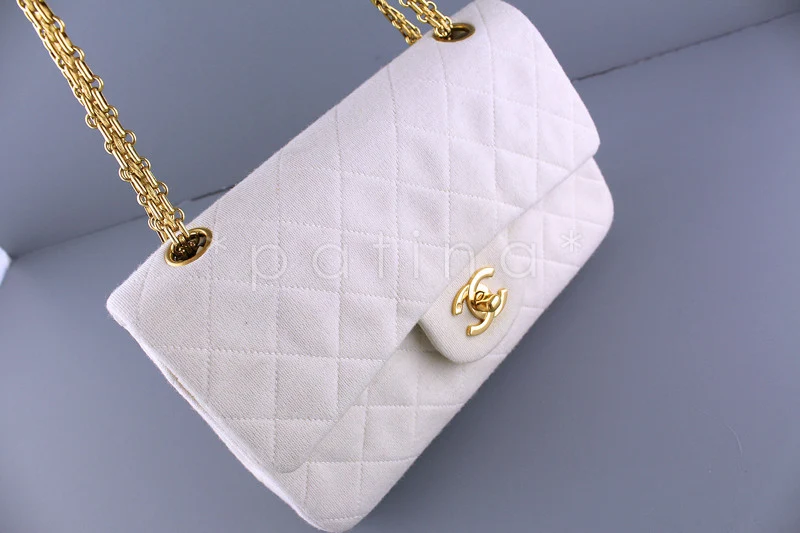 Chanel Medium-Large Ivory Classic 2.55 Flap Bag - Image 2