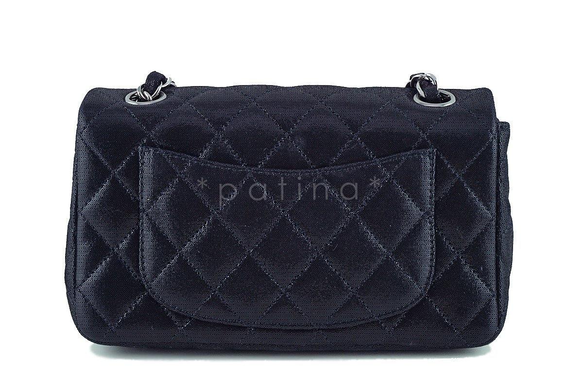 Chanel Metallic Black Crystals Jumbo CC Classic Rectangular Mini Flap Bag - Image 5