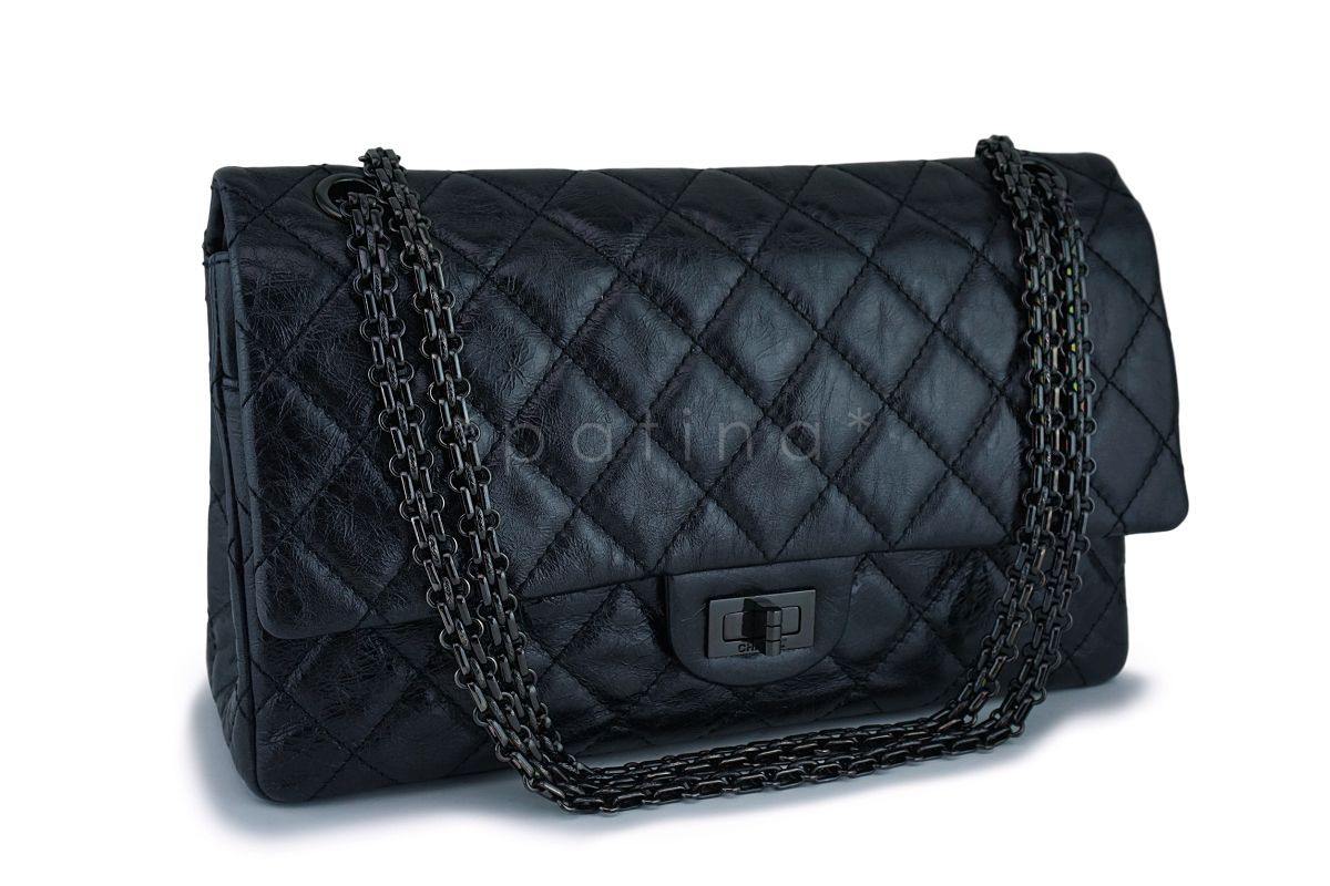 Chanel Metallic So Black 2.55 Reissue Classic Medium Double Flap Bag - Image 2