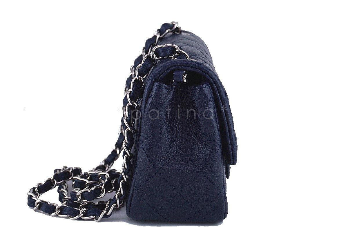 Chanel Navy Blue Caviar Classic Quilted Square Mini 2.55 Flap Bag - Image 4