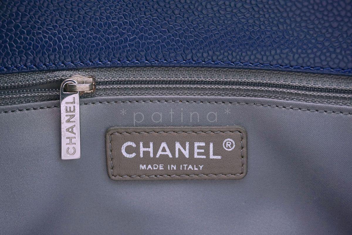 Chanel Navy Blue Caviar Grand Shopper Tote GST Bag SHW - Image 7
