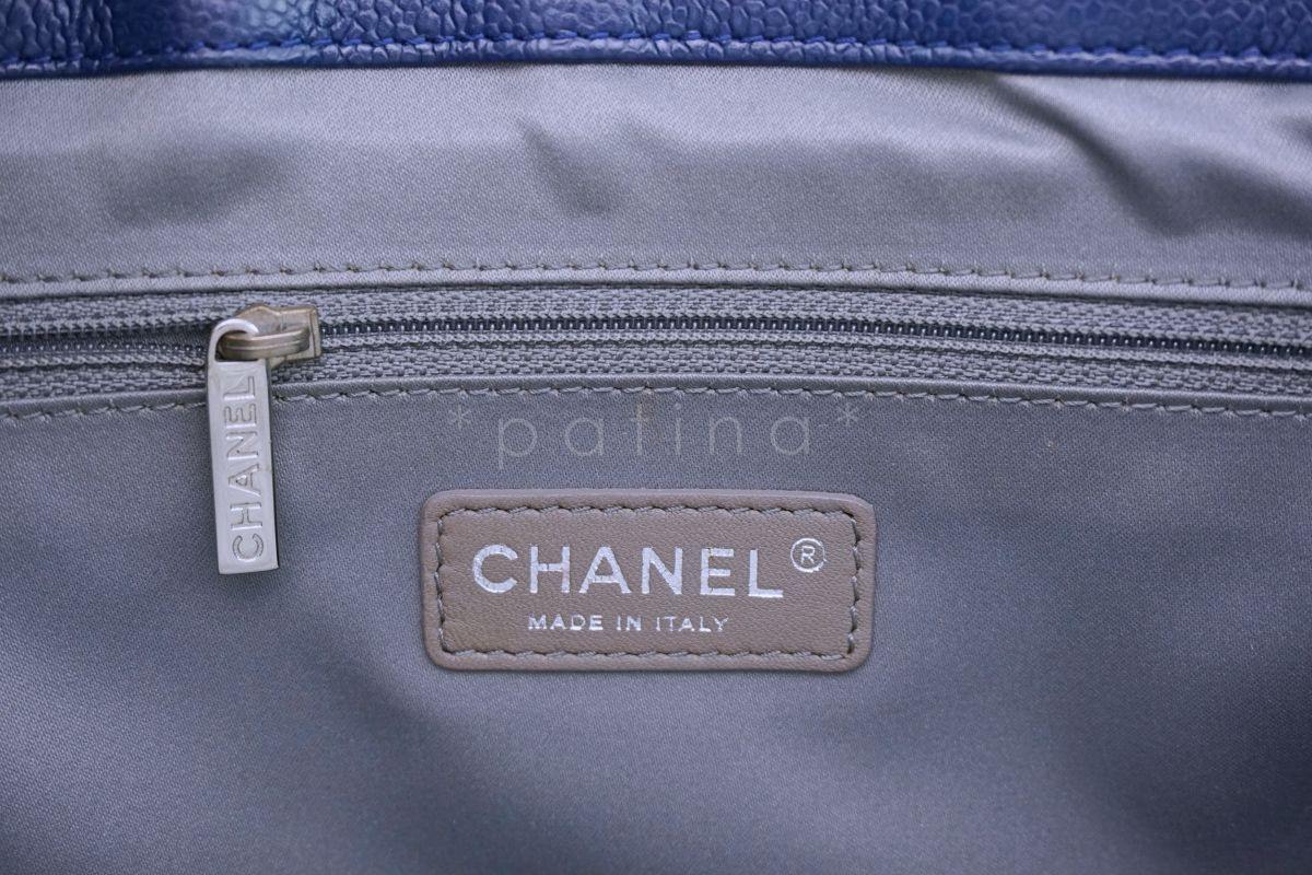 Chanel Navy Blue Caviar Grand Shopper Tote XL Bag SHW - Image 10