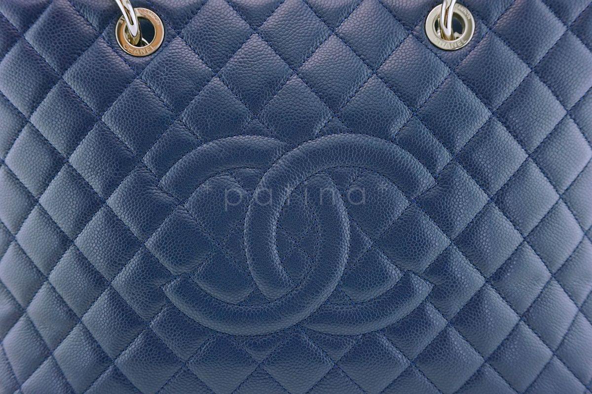 Chanel Navy Blue Caviar Grand Shopper Tote XL Bag SHW - Image 8