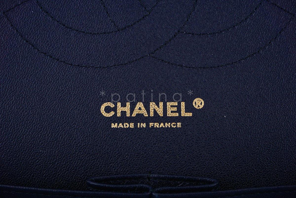 Chanel Navy Blue Caviar Jumbo 2.55 Classic Double Flap Bag - Image 10