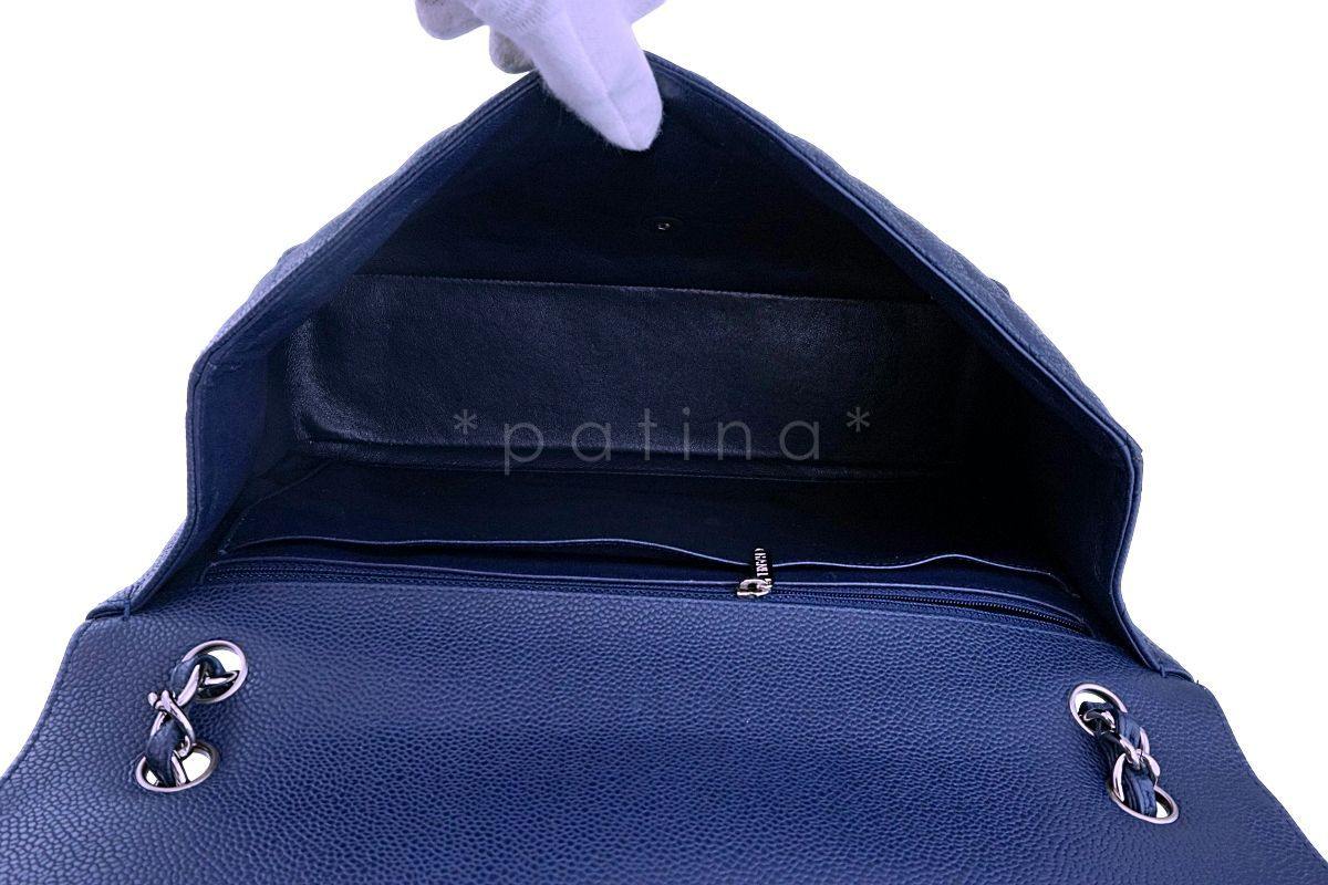 Chanel Navy Blue Caviar Maxi "Jumbo XL" Classic Flap Bag SHW - Image 10